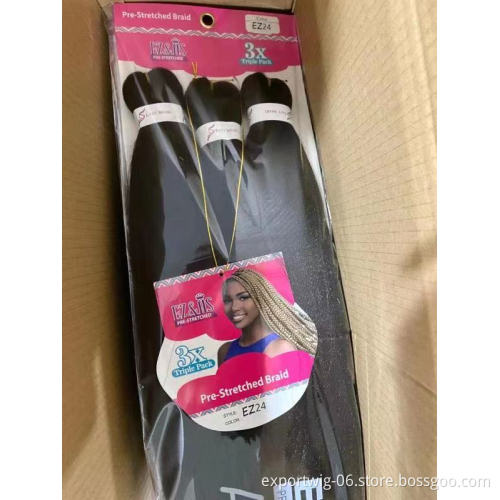 Free Sample 3X Extensions Crochet for African Hair Expression Ombre Braids Easy Braid Pre Stretched Synthetic Braiding Hair